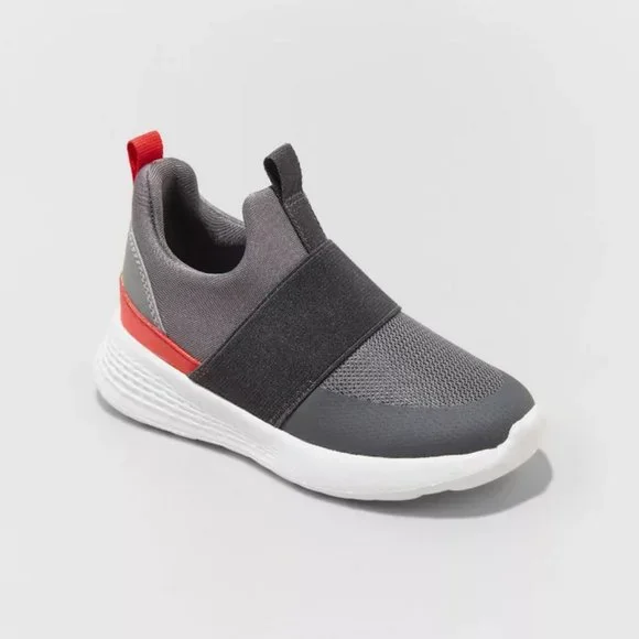 Cat Jack Shoes Toddler Gray Slipon Sneakers Gray Red Cat
